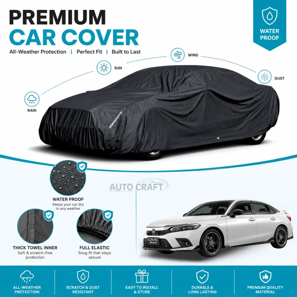 Honda Civic High GSM Microfiber Anti Scratch & Anti Swirls Water Resistant Top Cover - Model 2022 - 2026