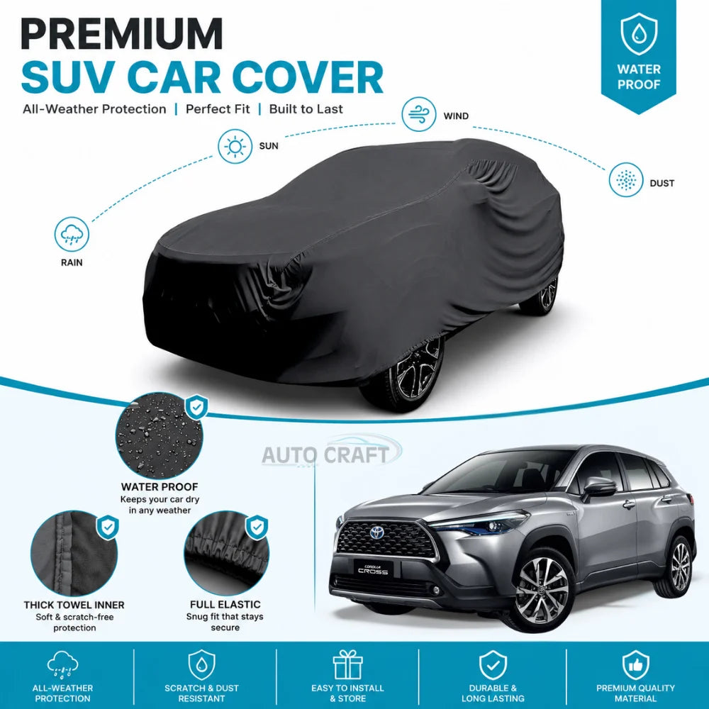 Toyota Corolla Cross High GSM Microfiber Anti Scratch & Anti Swirls Water Resistant Top Cover