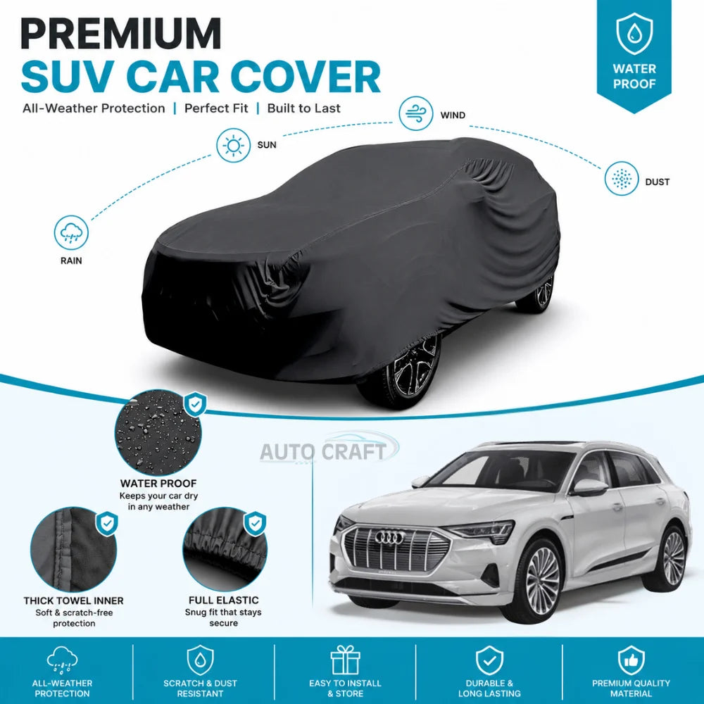 Audi e-Tron High GSM Microfiber Anti Scratch & Anti Swirls Water Resistant Top Cover