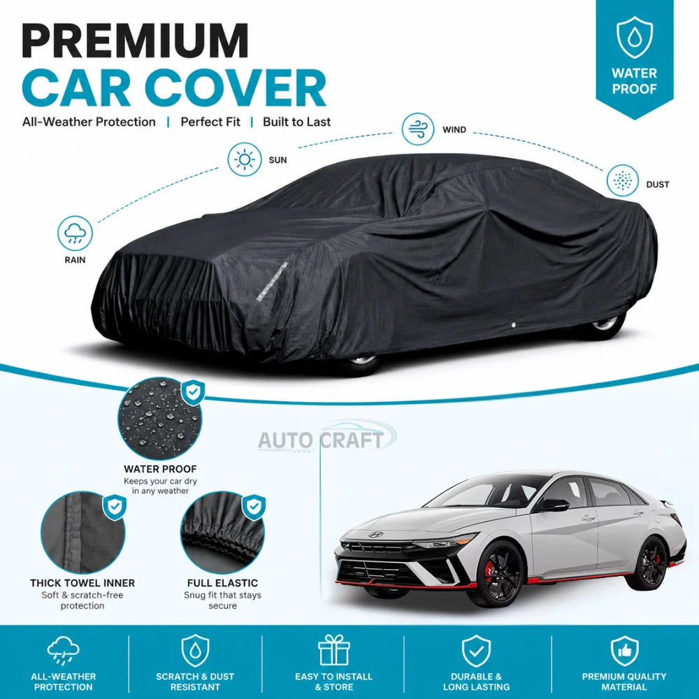 Hyundai Elantra N-Line High GSM Microfiber Anti Scratch & Anti Swirls Water Resistant Top Cover