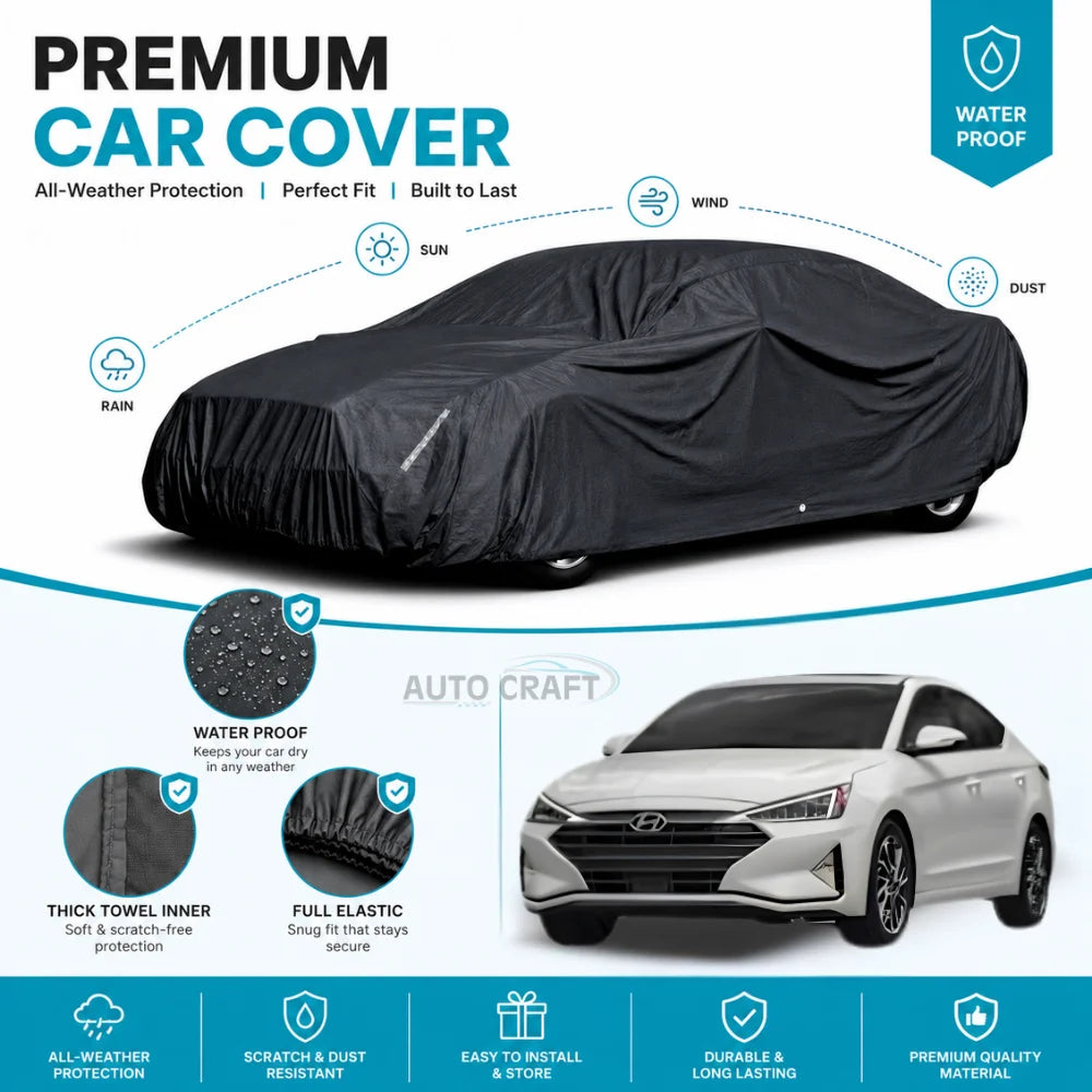 Hyundai Elantra High GSM Microfiber Anti Scratch & Anti Swirls Water Resistant Top Cover