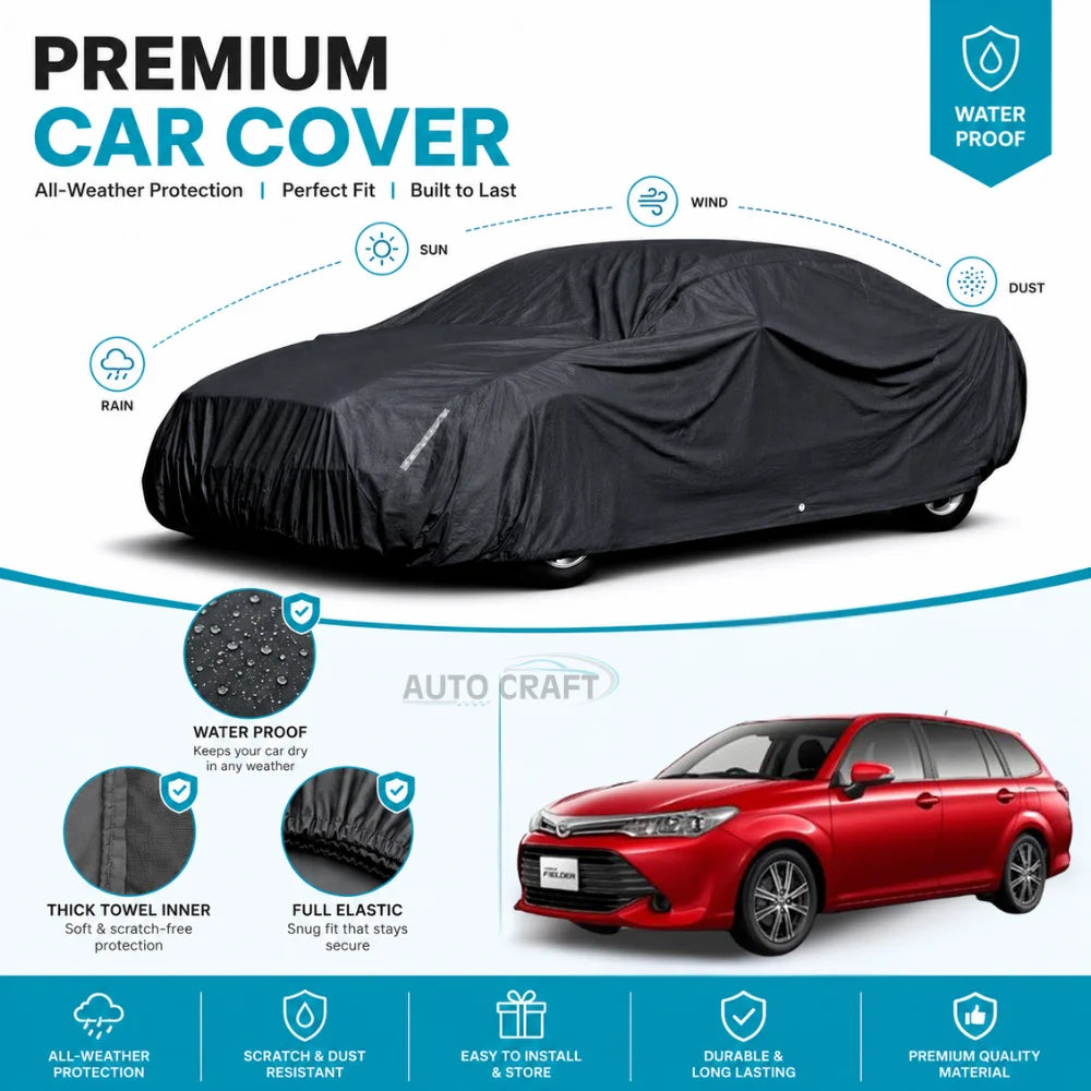 Toyota Fielder High GSM Microfiber Anti Scratch & Anti Swirls Water Resistant Top Cover