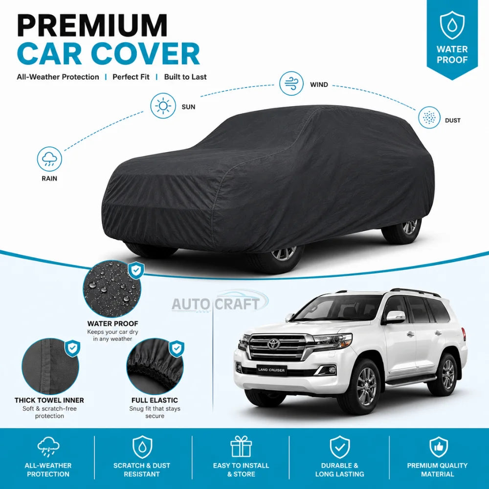 Toyota Land Cruiser V8 High GSM Microfiber Anti Scratch & Anti Swirls Water Resistant Top Cover