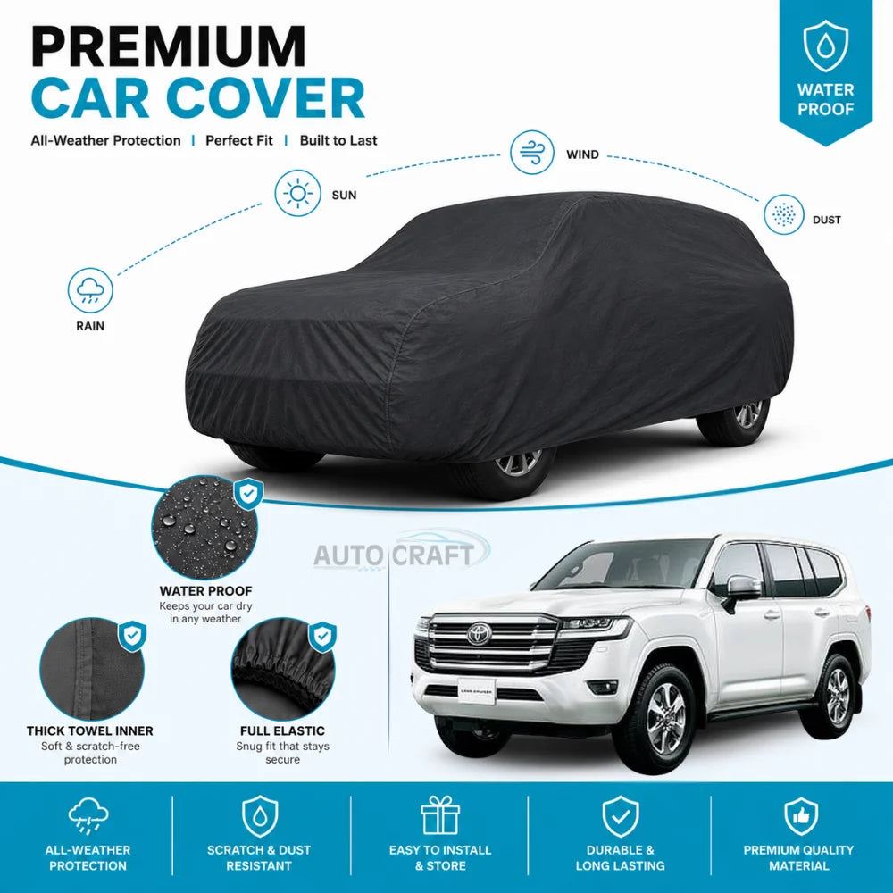 Toyota Land Cruiser LC 300 High GSM Microfiber Anti Scratch & Anti Swirls Water Resistant Top Cover