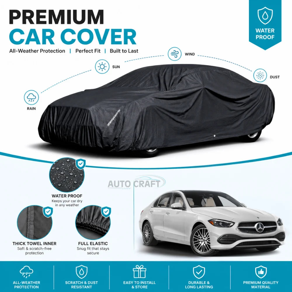 Mercedes Benz High GSM Microfiber Anti Scratch & Anti Swirls Water Resistant Top Cover