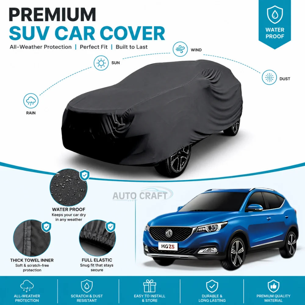MG ZS High GSM Microfiber Anti Scratch & Anti Swirls Water Resistant Top Cover