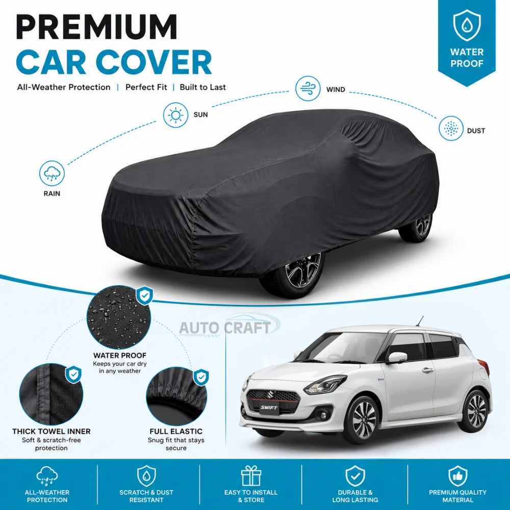 Suzuki New Swift High GSM Microfiber Anti Scratch & Anti Swirls Water Resistant Top Cover