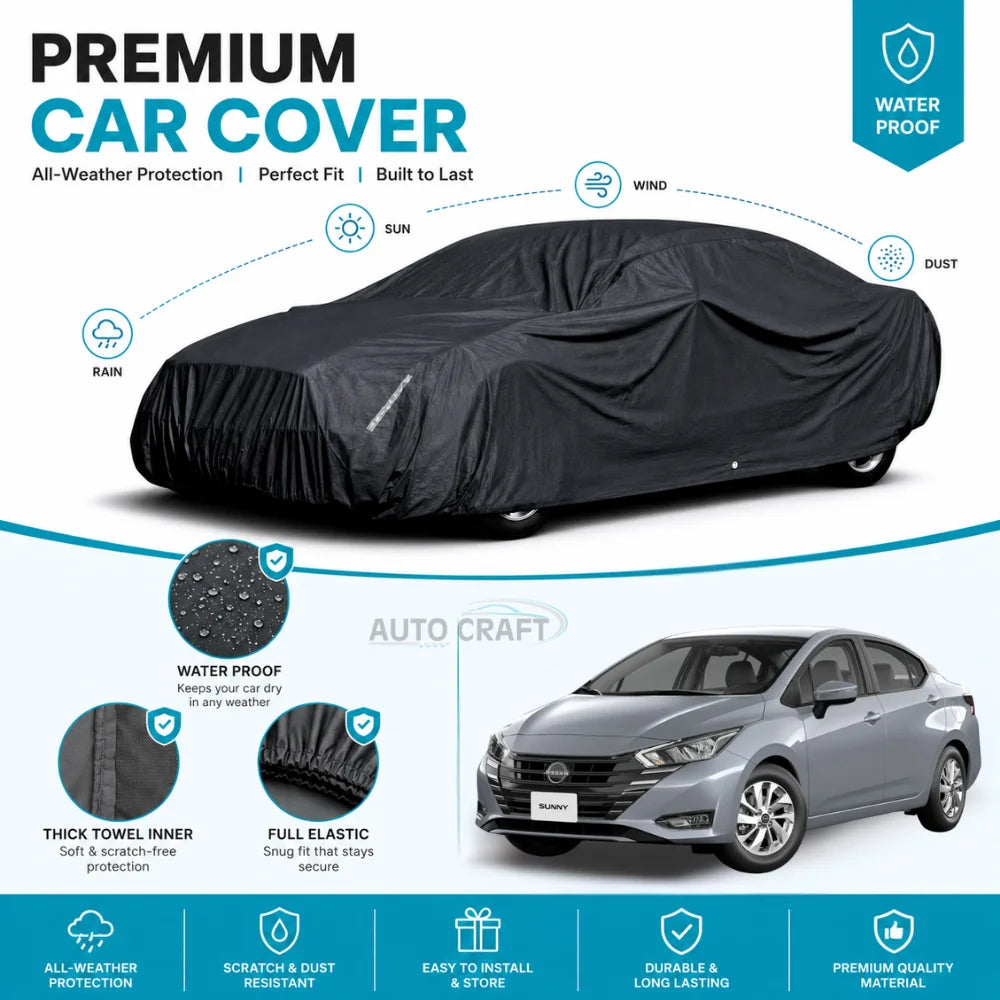 Nissan Sunny High GSM Microfiber Anti Scratch & Anti Swirls Water Resistant Top Cover