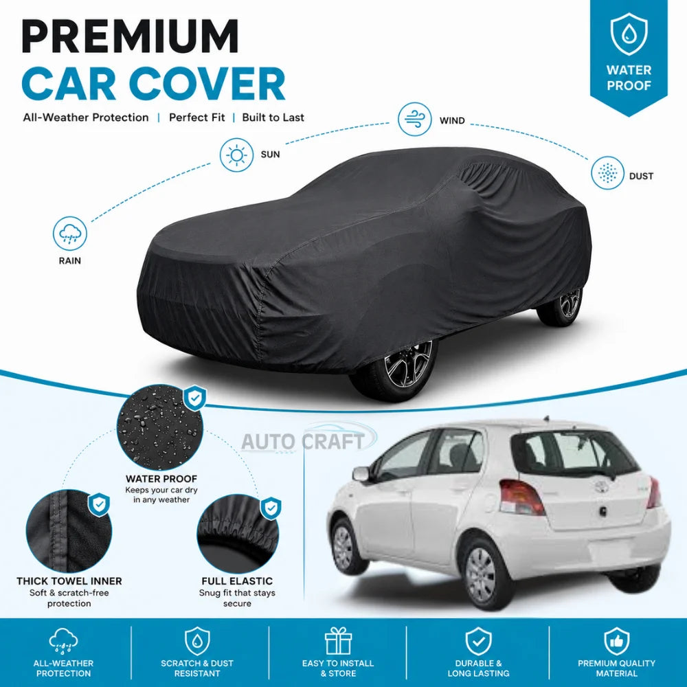 Toyota Old Vitz High GSM Microfiber Anti Scratch & Anti Swirls Water Resistant Top Cover