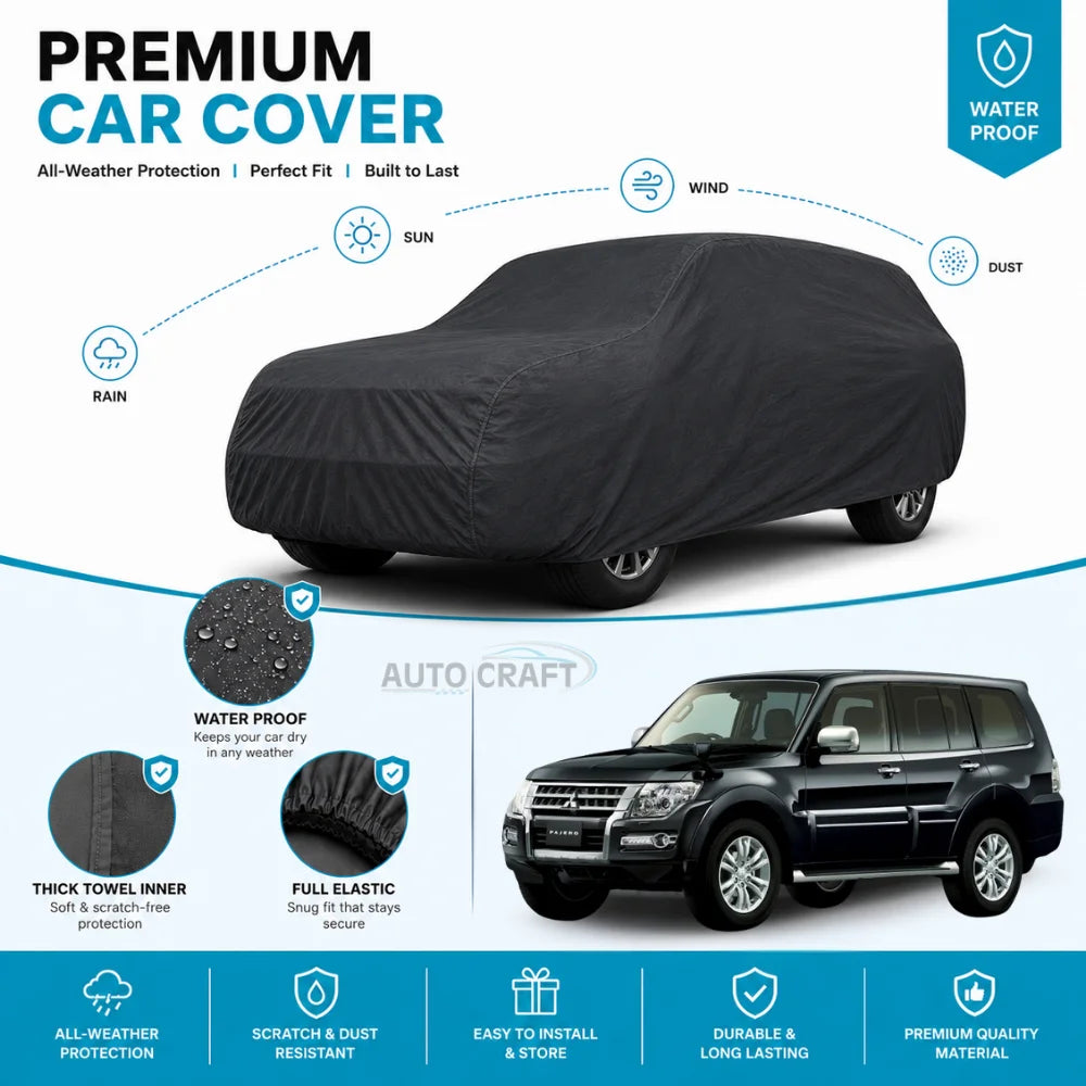 Mitsubishi Pajero High GSM Microfiber Anti Scratch & Anti Swirls Water Resistant Top Cover