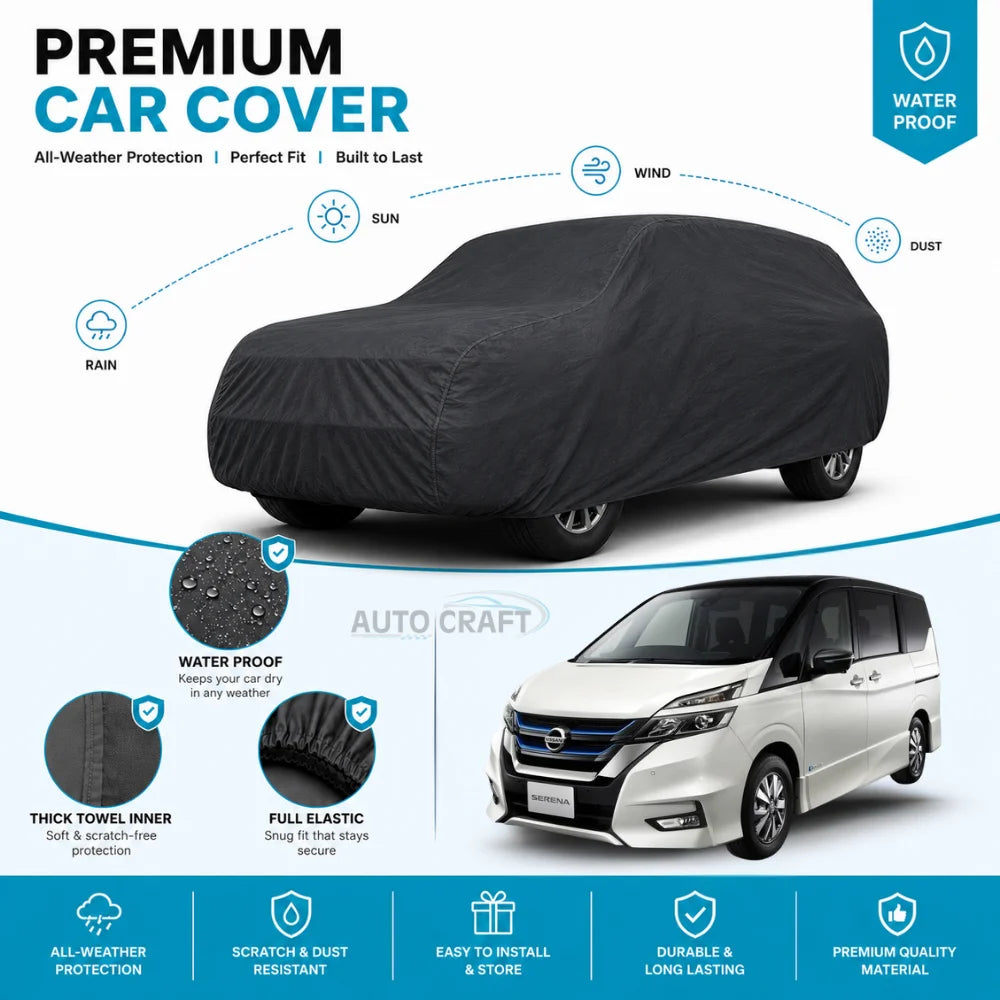 Nissan Serena High GSM Microfiber Anti Scratch & Anti Swirls Water Resistant Top Cover