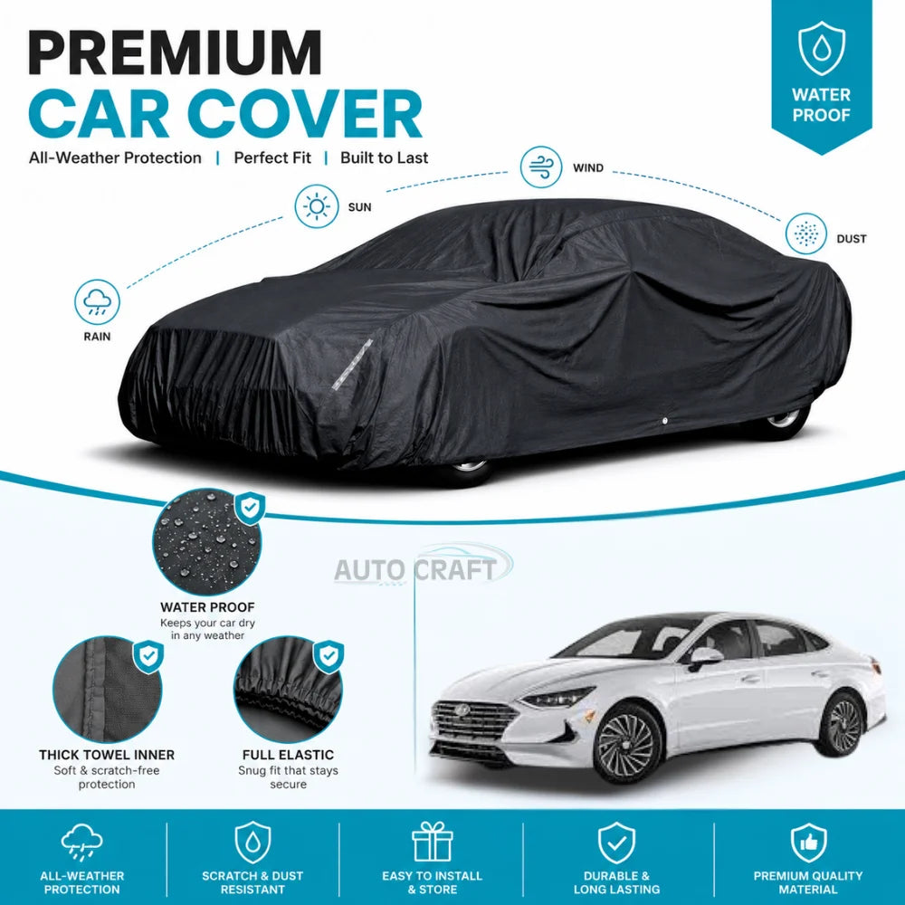 Hyundai Sonata High GSM Microfiber Anti Scratch & Anti Swirls Water Resistant Top Cover