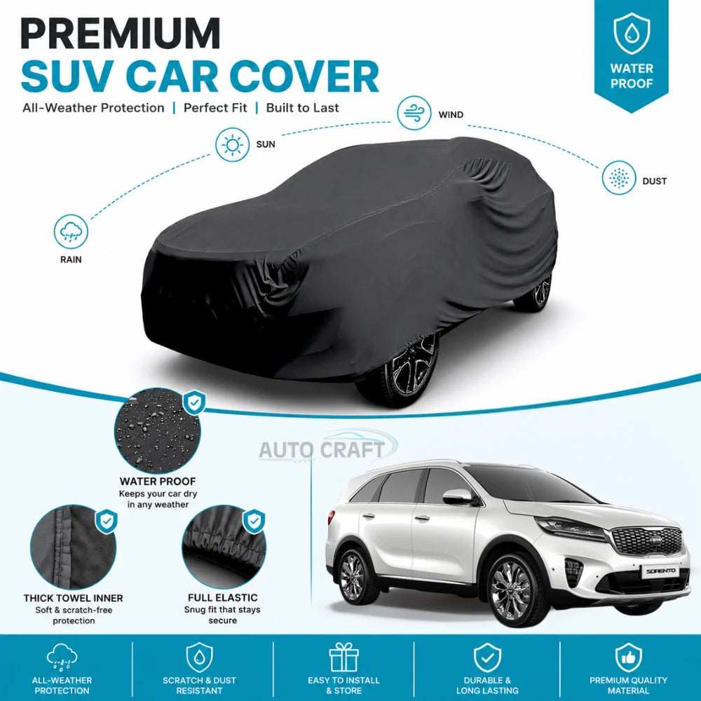 KIA Sorento High GSM Microfiber Anti Scratch & Anti Swirls Water Resistant Top Cover