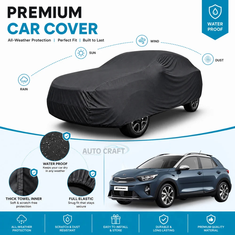 KIA Stonic High GSM Microfiber Anti Scratch & Anti Swirls Water Resistant Top Cover