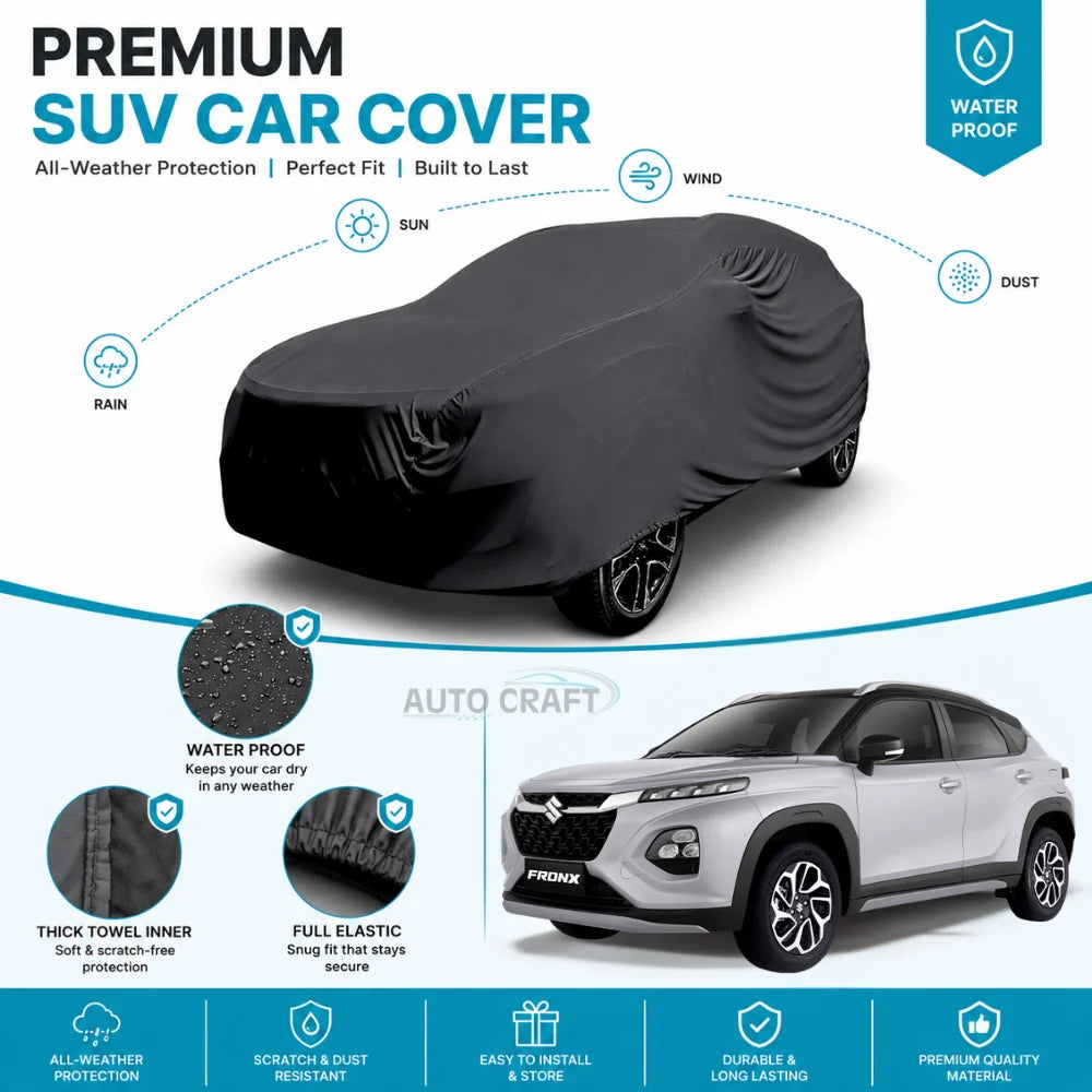 Suzuki Fronx High GSM Microfiber Anti Scratch & Anti Swirls Water Resistant Top Cover
