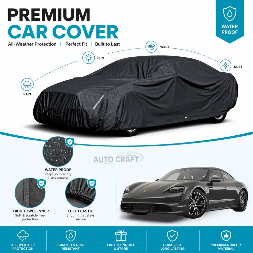 Porsche Taycan High GSM Microfiber Anti Scratch & Anti Swirls Water Resistant Top Cover
