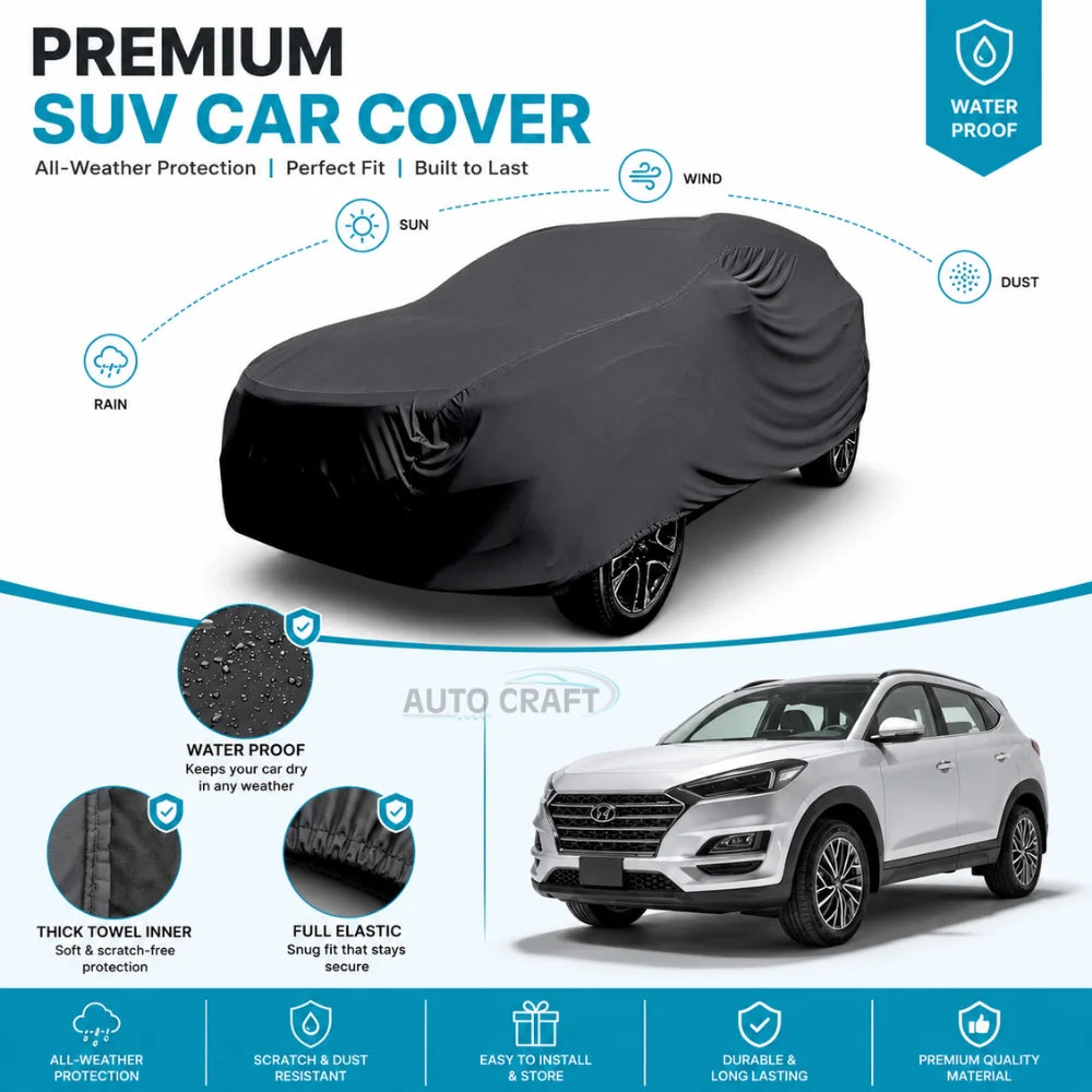 Hyundai Tucson High GSM Microfiber Anti Scratch & Anti Swirls Water Resistant Top Cover
