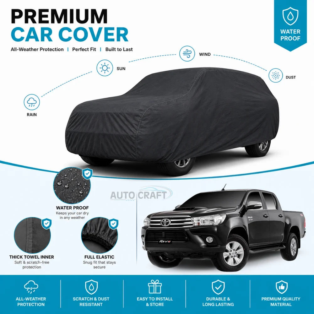 Toyota Vigo High GSM Microfiber Anti Scratch & Anti Swirls Water Resistant Top Cover
