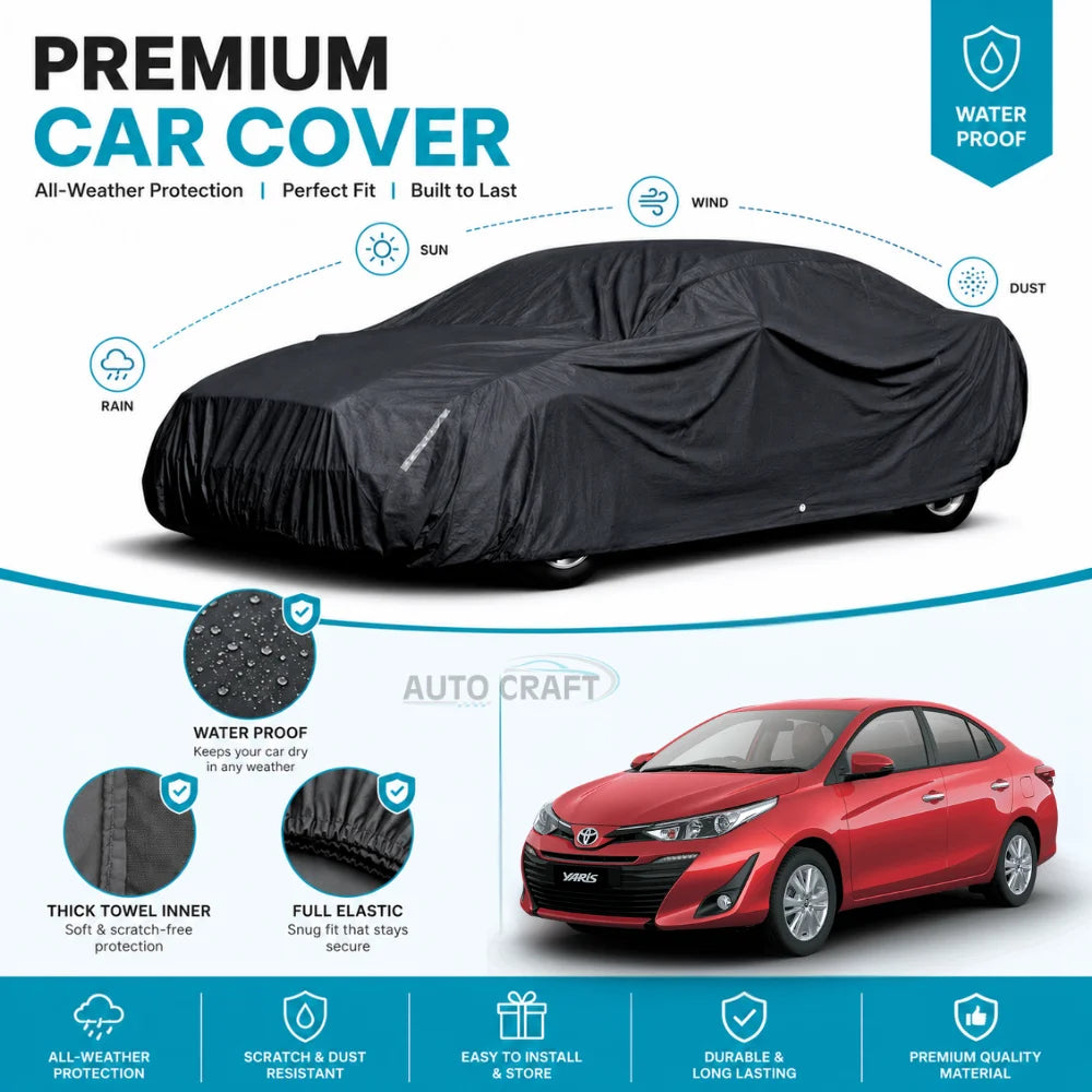 Toyota Yaris High GSM Microfiber Anti Scratch & Anti Swirls Water Resistant Top Cover